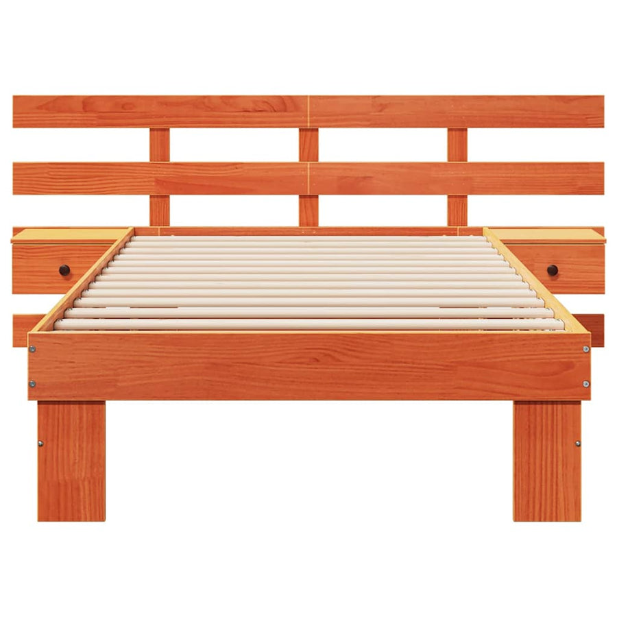 Bedframe met lade Wasbruin 100 x 200 cm Massief grenenhout