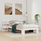 Bedframe 80x200 cm massief grenenhout wit met lade