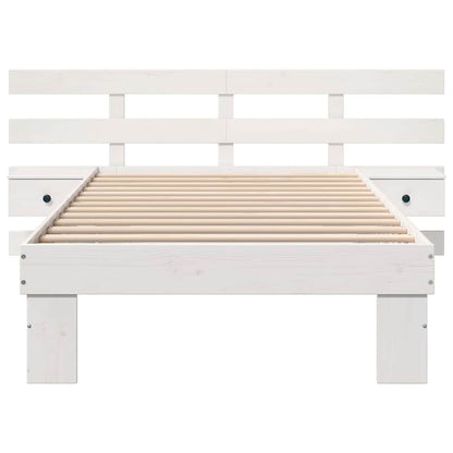 Bedframe met lade met hoofdeinde Wit 80 x 200 cm Massief grenenhout