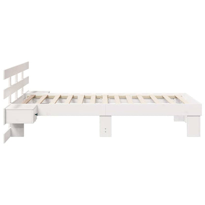 Bedframe met hoofdeinde Wit 90 x 190 cm Massief grenenhout