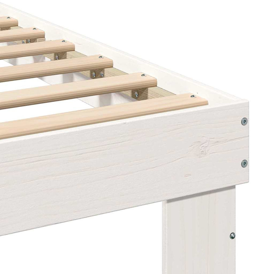 Bedframe met lade met hoofdeinde Wit 75 x 190 cm Massief grenenhout