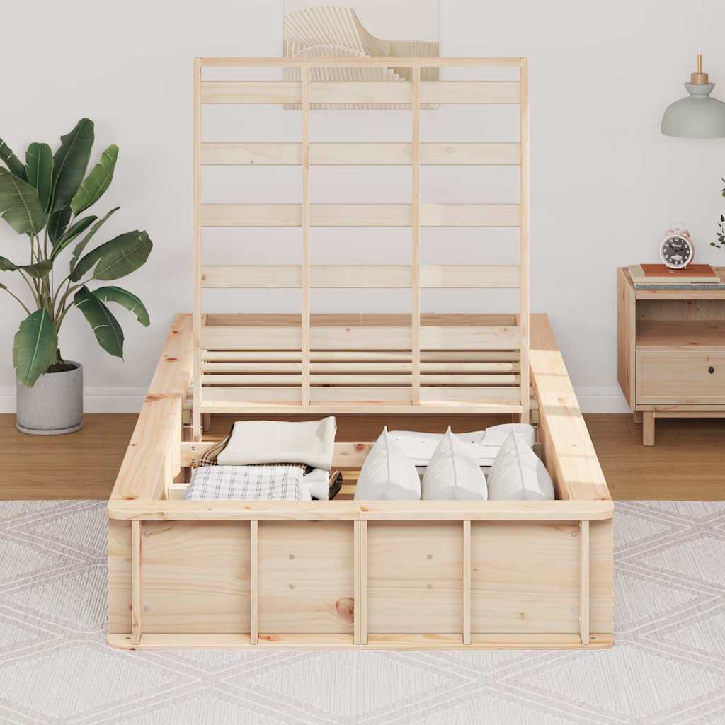Bedframe Wasbruin 75 x 190 cm Massief grenenhout