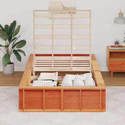 Bedframe Wasbruin 75 x 190 cm Massief grenenhout