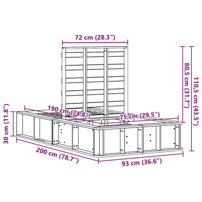 Bedframe Wasbruin 75 x 190 cm Massief grenenhout