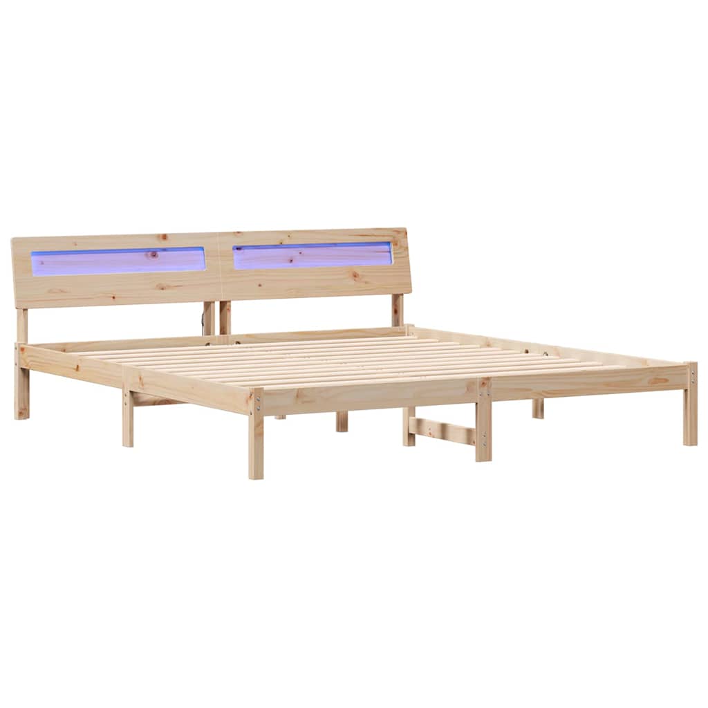Bedframe Bruin 180 x 200 cm Massief grenenhout
