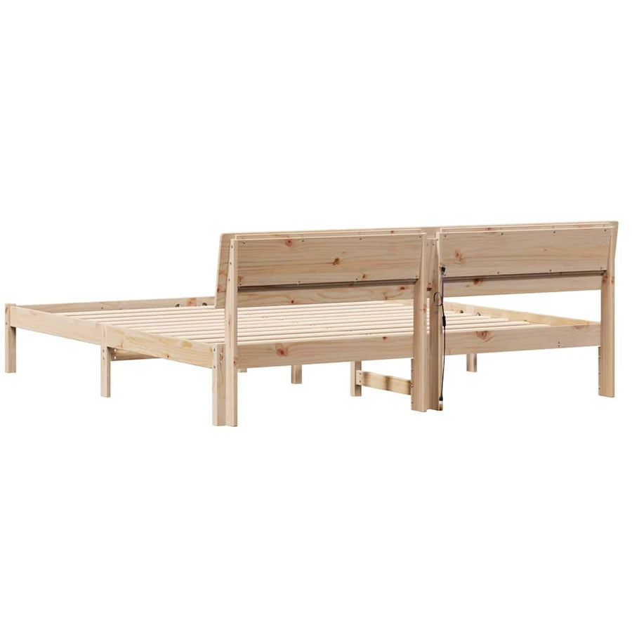 Bedframe Bruin 180 x 200 cm Massief grenenhout