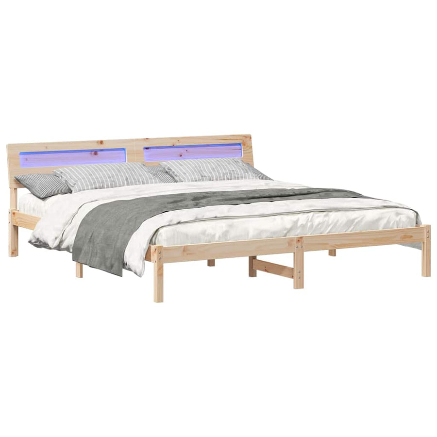 Bedframe Bruin 180 x 200 cm Massief grenenhout