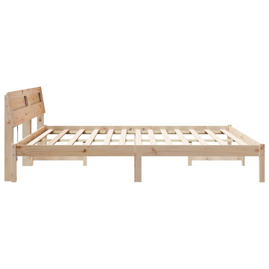 Bedframe Bruin 180 x 200 cm Massief grenenhout