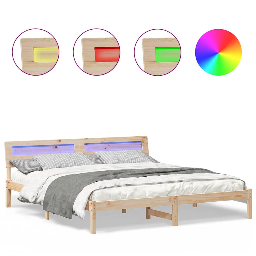 Bedframe Bruin 180 x 200 cm Massief grenenhout