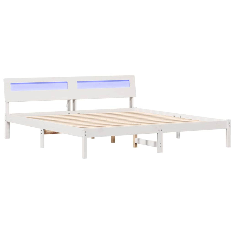 Bedframe Wit 180 x 200 cm Massief grenenhout