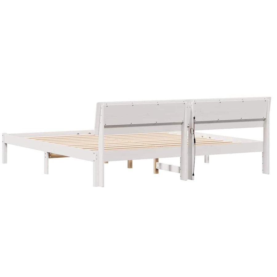 Bedframe Wit 180 x 200 cm Massief grenenhout