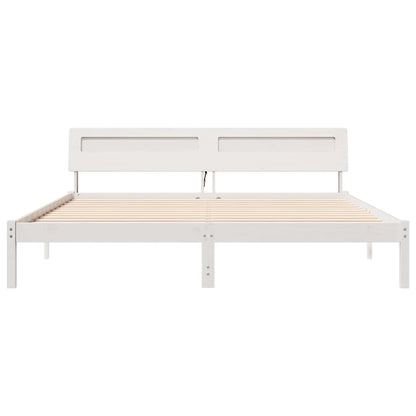 Bedframe Wit 180 x 200 cm Massief grenenhout