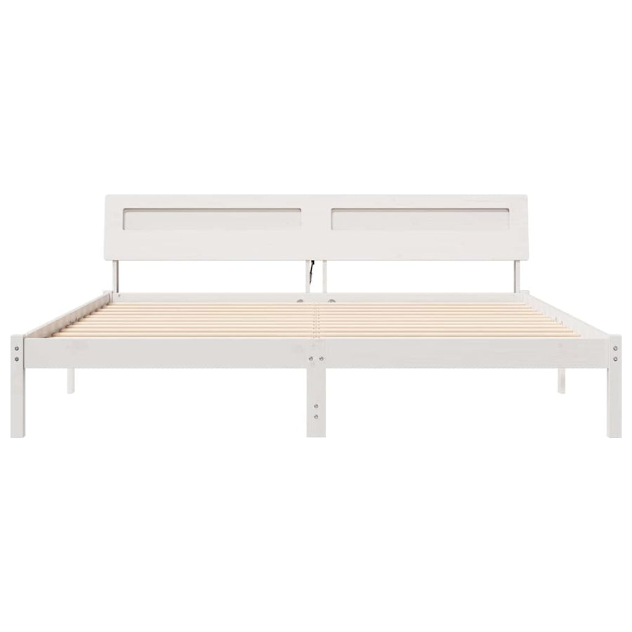 Bedframe Wit 180 x 200 cm Massief grenenhout