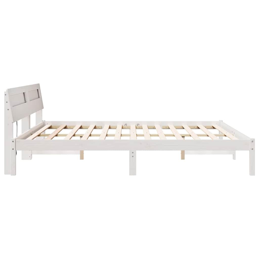 Bedframe Wit 180 x 200 cm Massief grenenhout