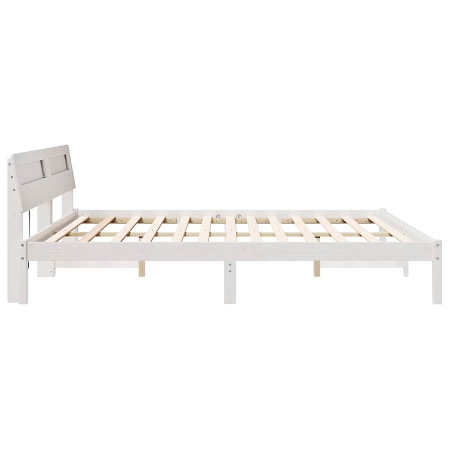 Bedframe Wit 180 x 200 cm Massief grenenhout