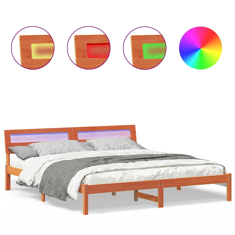 Bedframe Wasbruin 180 x 200 cm Massief grenenhout