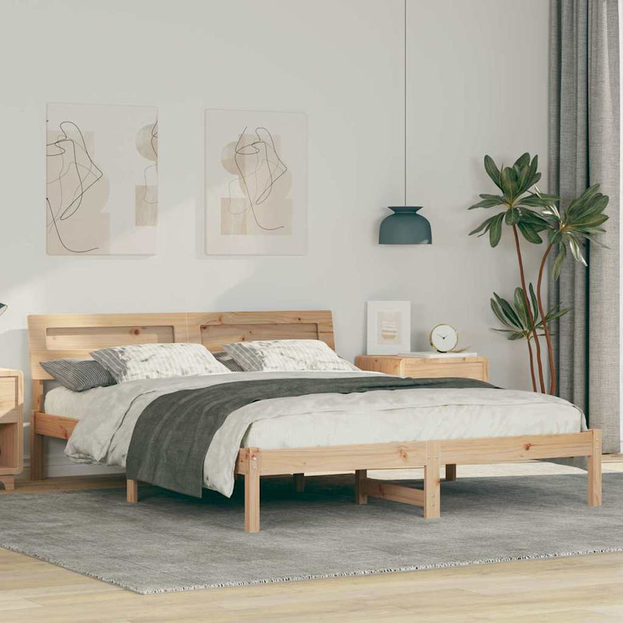 Bedframe Bruin 160 x 200 cm Massief grenenhout