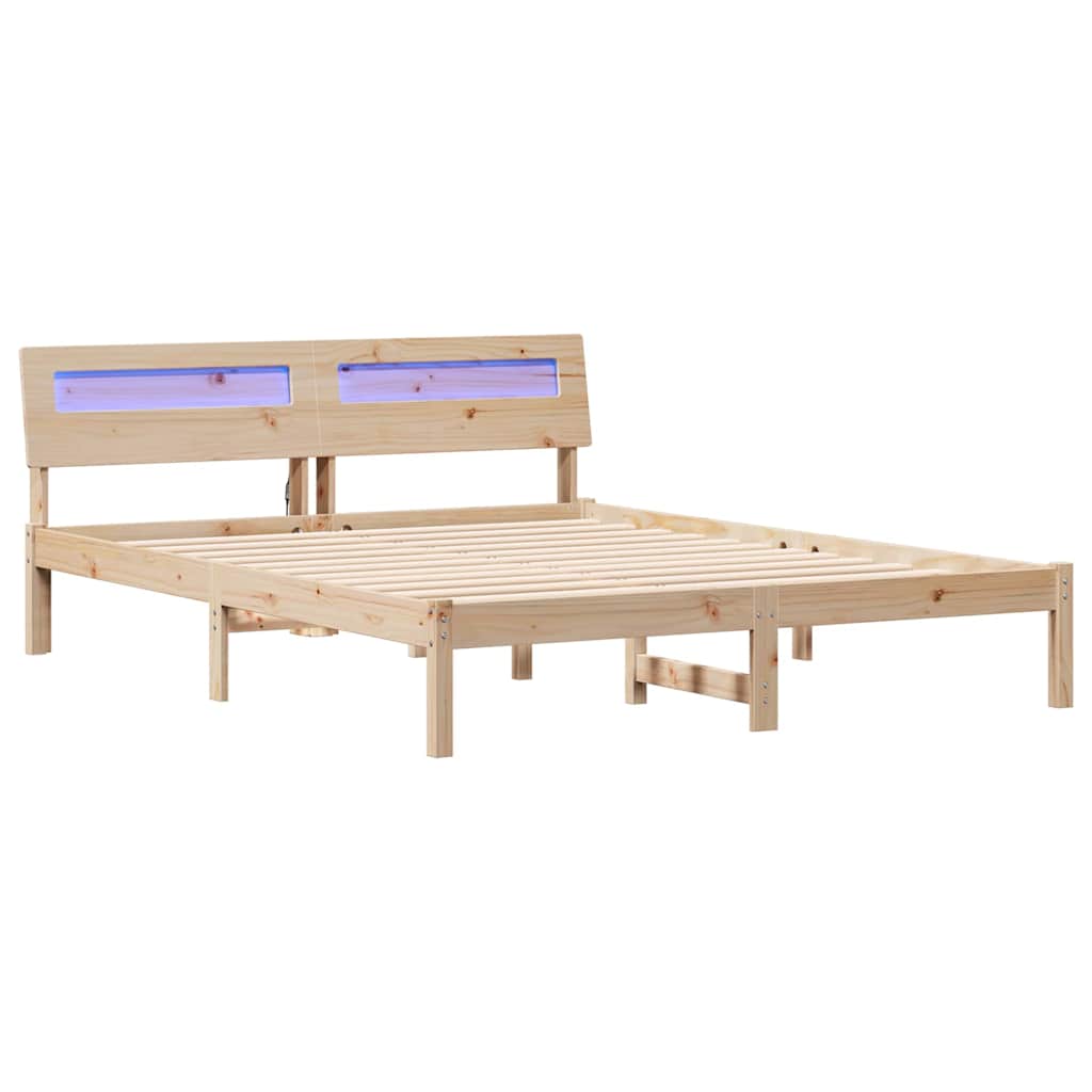 Bedframe Bruin 160 x 200 cm Massief grenenhout
