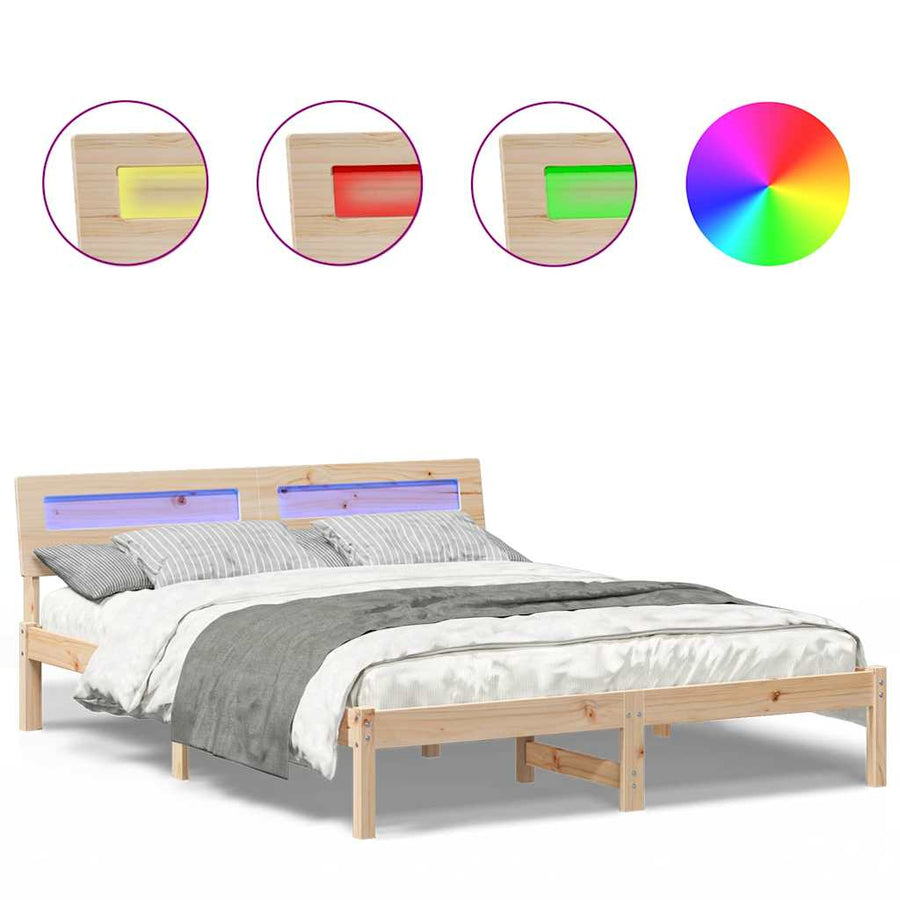 Bedframe Bruin 160 x 200 cm Massief grenenhout