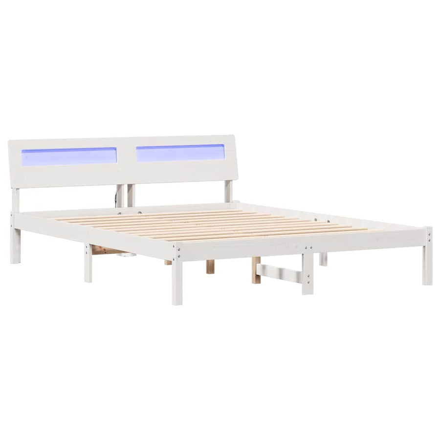 Bedframe Wit 160 x 200 cm Massief grenenhout