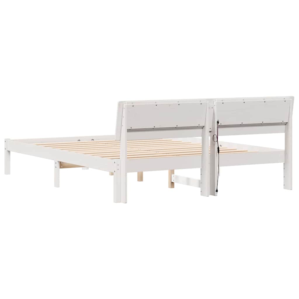 Bedframe Wit 160 x 200 cm Massief grenenhout