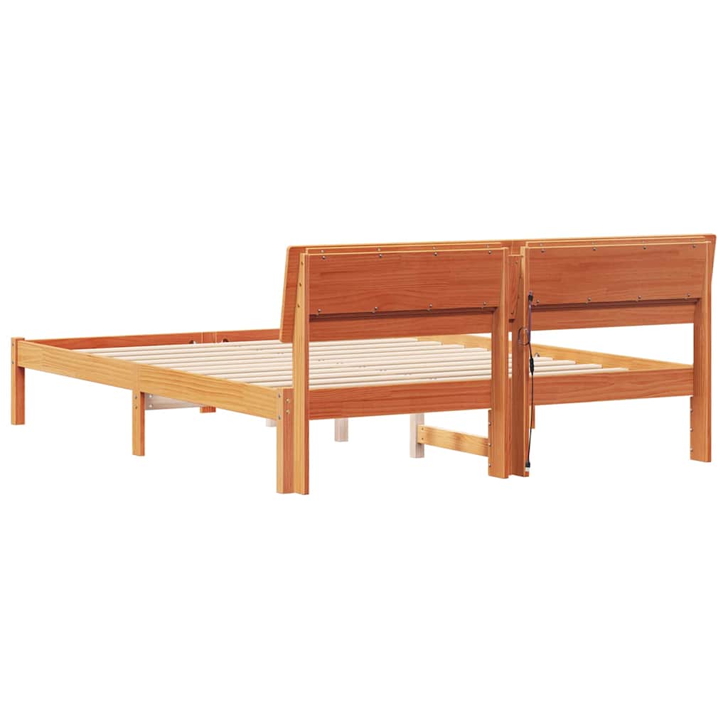 Bedframe Wasbruin 160 x 200 cm Massief grenenhout