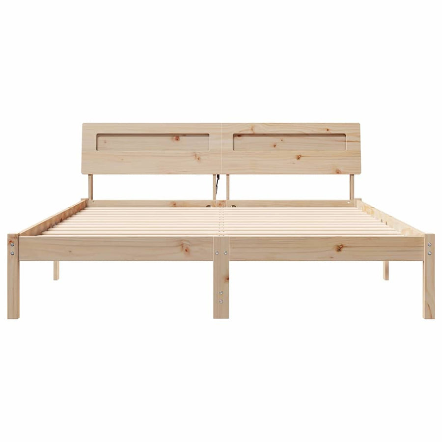 Bedframe Bruin 150 x 200 cm Massief grenenhout