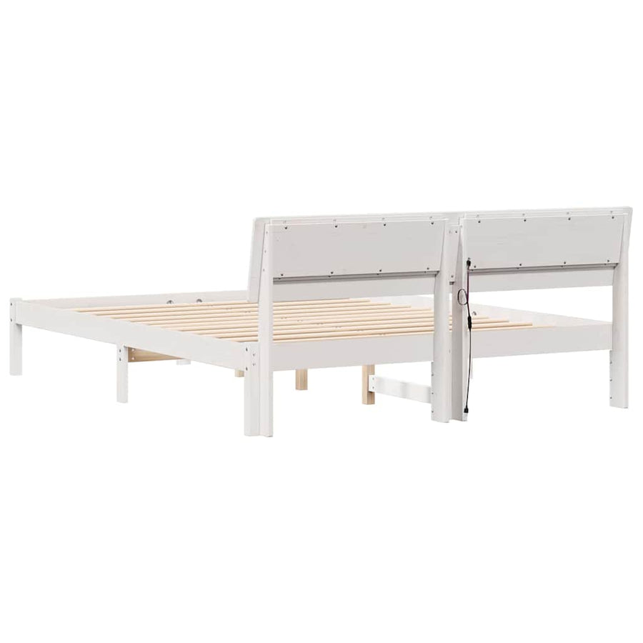Bedframe Wit 140 x 200 cm Massief grenenhout