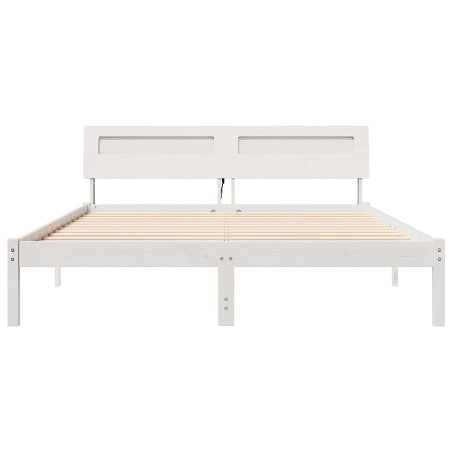 Bedframe Wit 140 x 200 cm Massief grenenhout