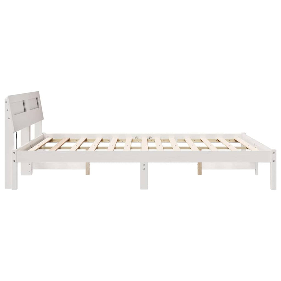 Bedframe Wit 140 x 200 cm Massief grenenhout