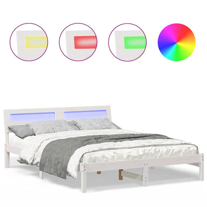 Bedframe Wit 140 x 200 cm Massief grenenhout