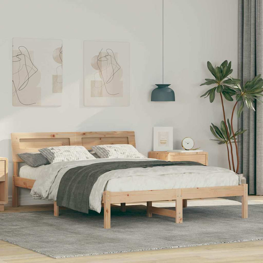 Bedframe Bruin 120 x 200 cm Massief grenenhout