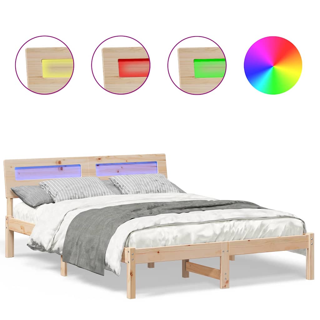 Bedframe Bruin 120 x 200 cm Massief grenenhout