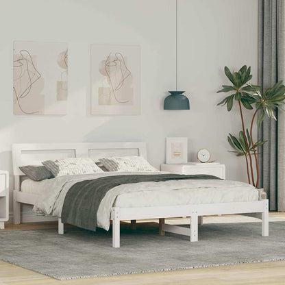 Bedframe Wit 140 x 190 cm Massief grenenhout