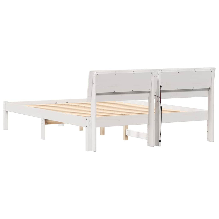 Bedframe Wit 140 x 190 cm Massief grenenhout