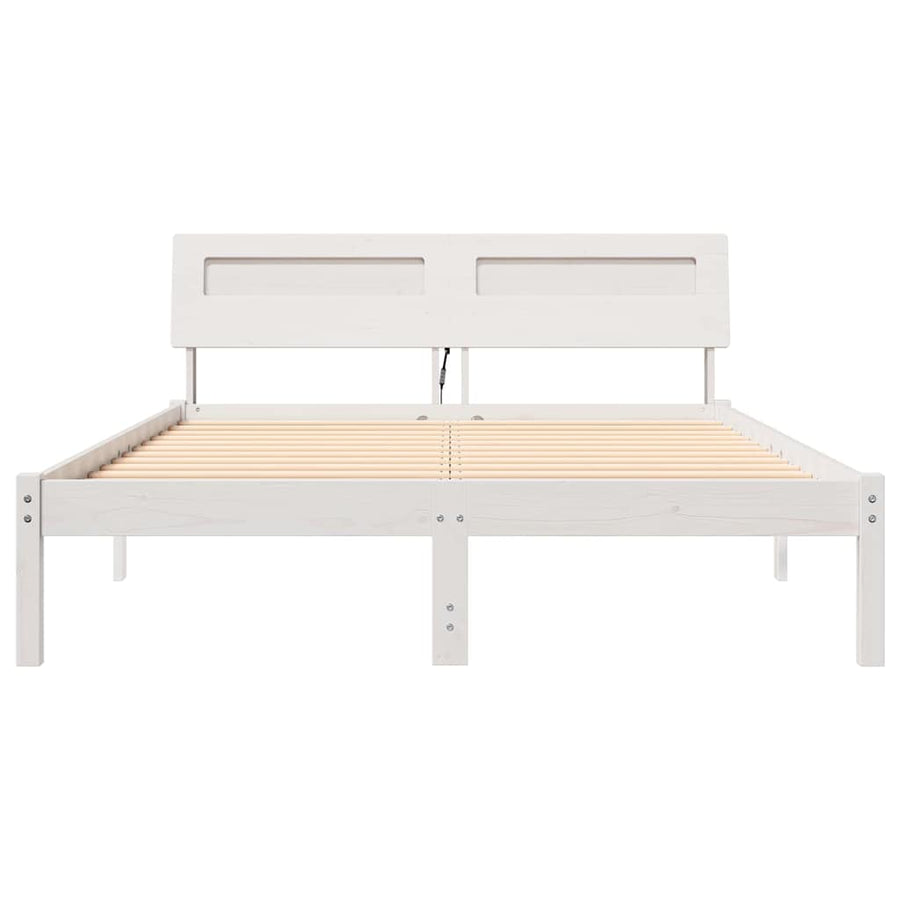 Bedframe Wit 140 x 190 cm Massief grenenhout