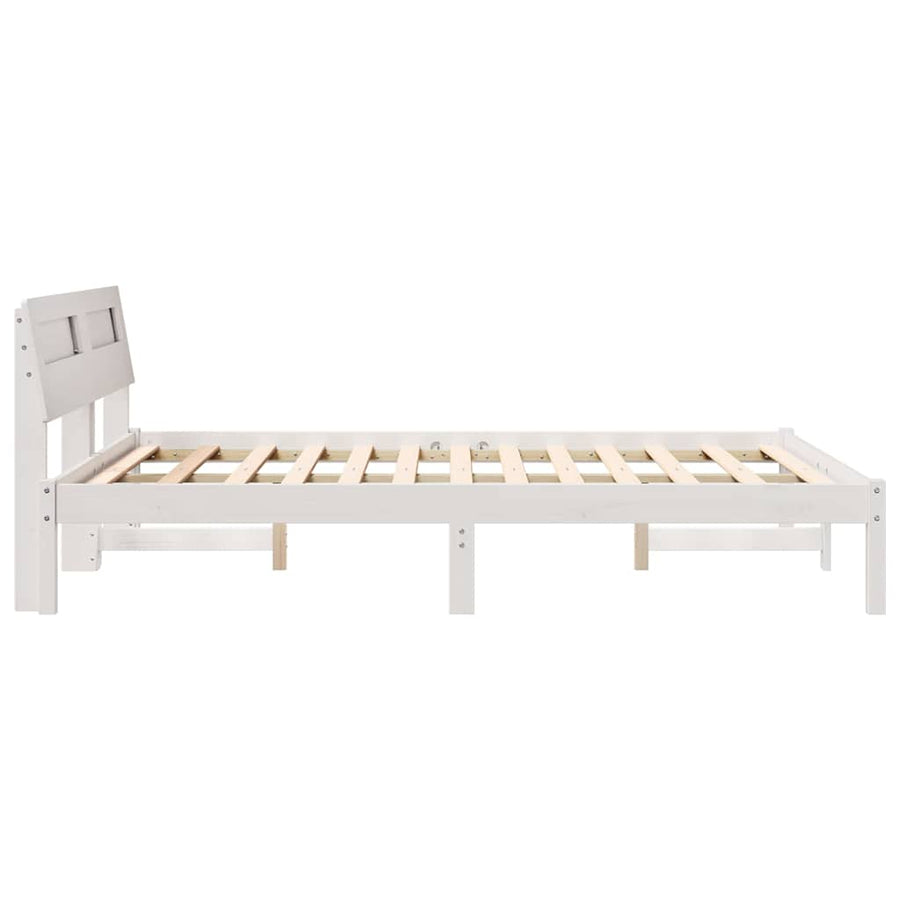 Bedframe Wit 140 x 190 cm Massief grenenhout