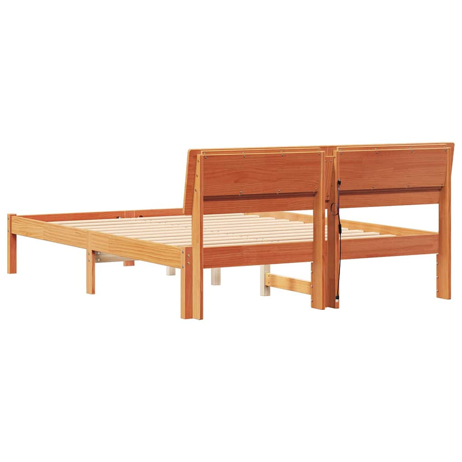 Bedframe Wasbruin 140 x 190 cm Massief grenenhout