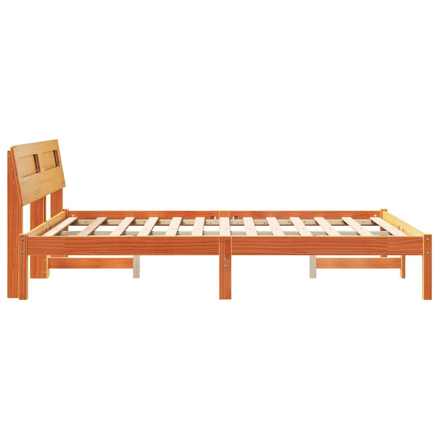 Bedframe Wasbruin 140 x 190 cm Massief grenenhout
