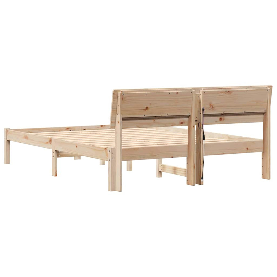 Bedframe Bruin 135 x 190 cm Massief grenenhout