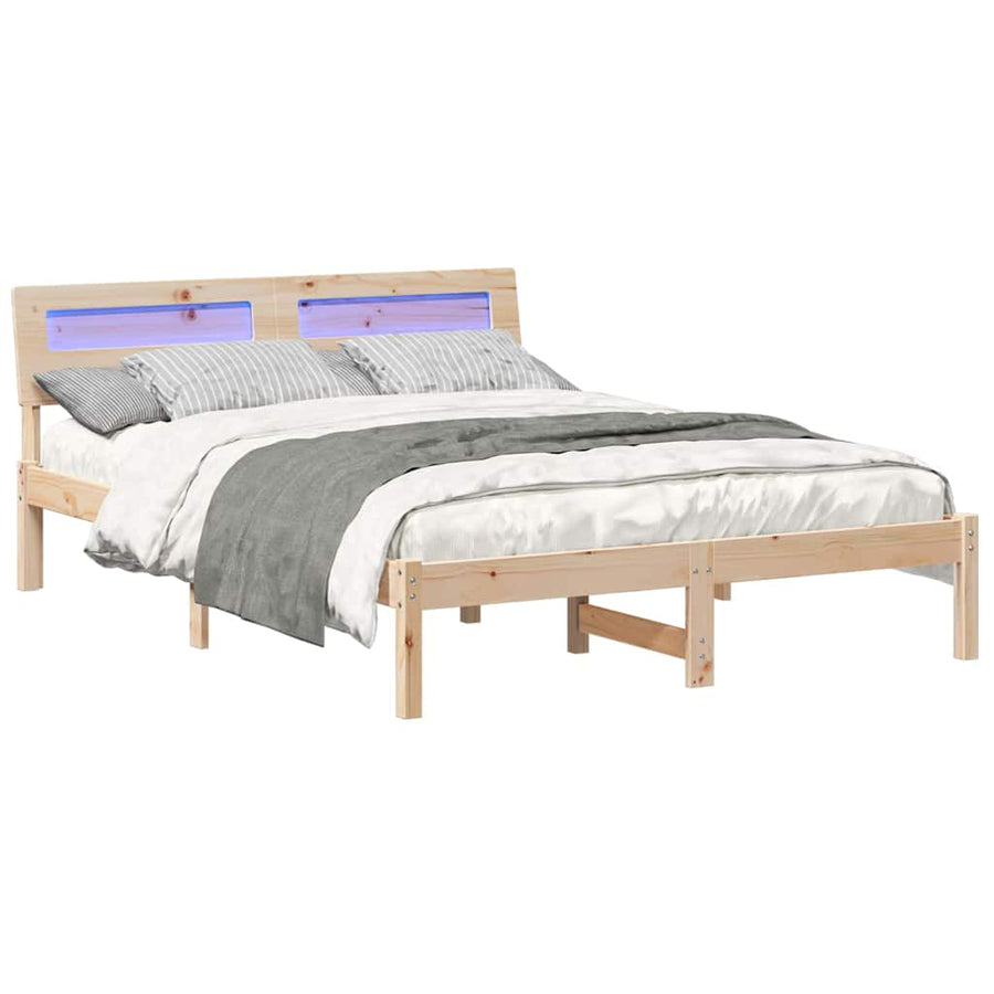 Bedframe Bruin 135 x 190 cm Massief grenenhout