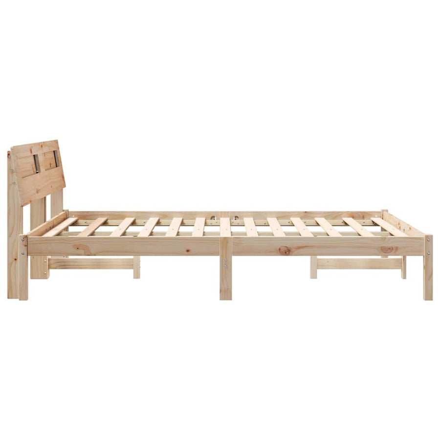Bedframe Bruin 135 x 190 cm Massief grenenhout