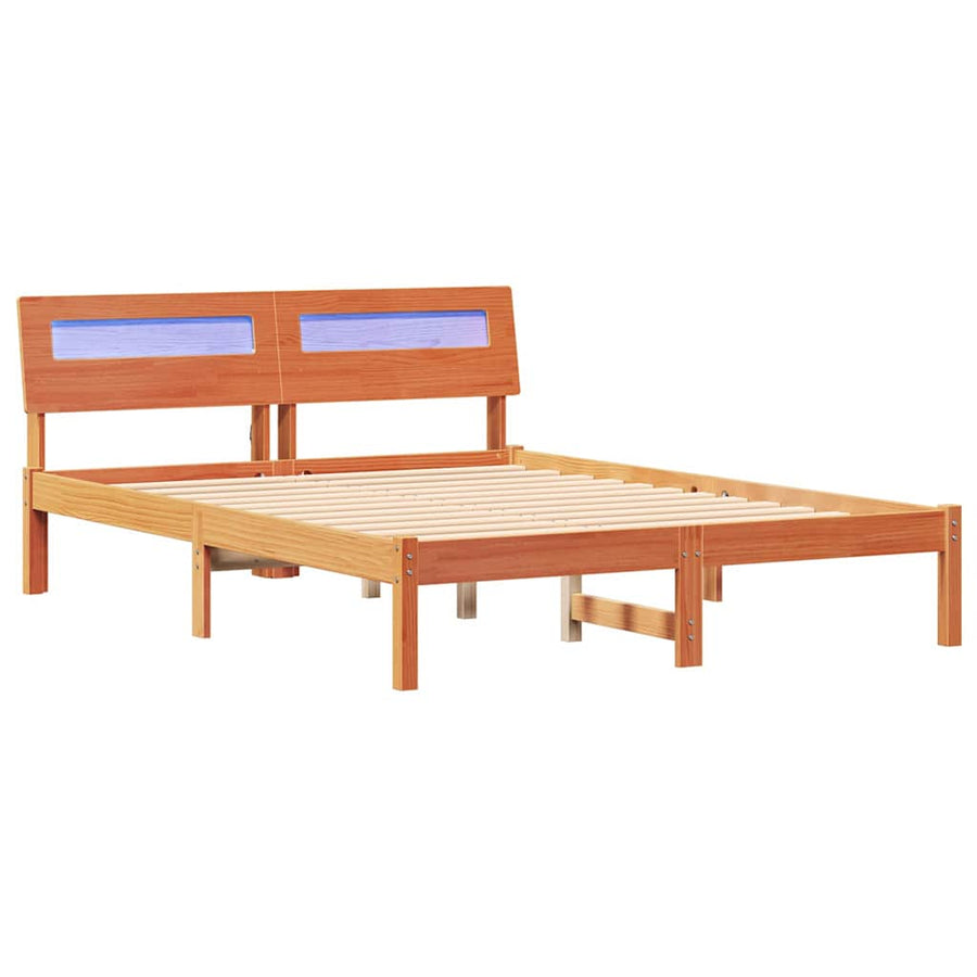 Bedframe Wasbruin 135 x 190 cm Massief grenenhout