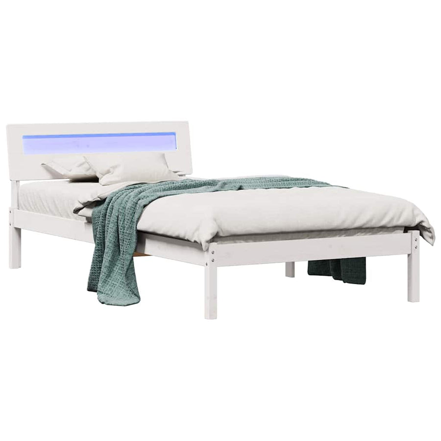 Bedframe Wit 100 x 200 cm Massief grenenhout