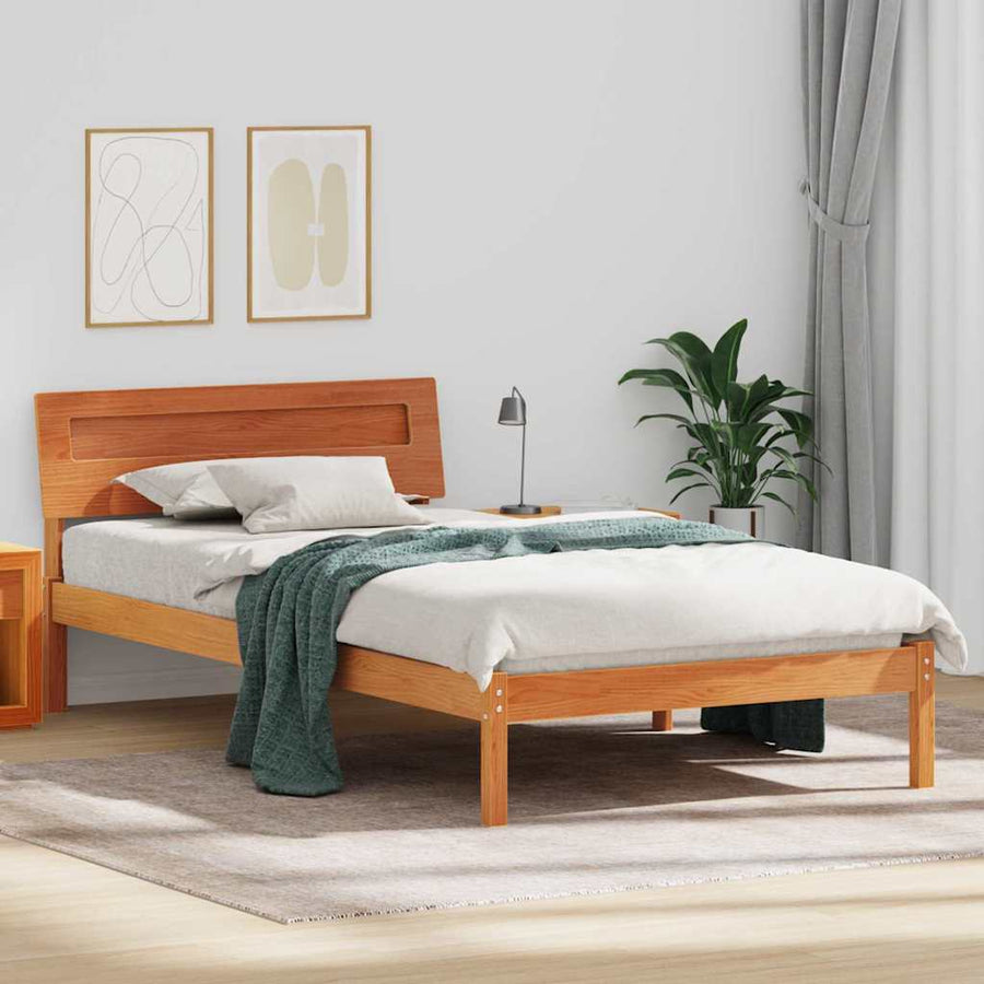 Bedframe Wasbruin 100 x 200 cm Massief grenenhout