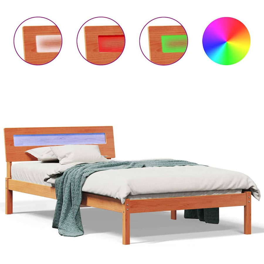 Bedframe Wasbruin 100 x 200 cm Massief grenenhout