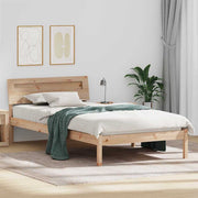Bedframe massief grenenhout 90x190 cm bruin met led-verlichting