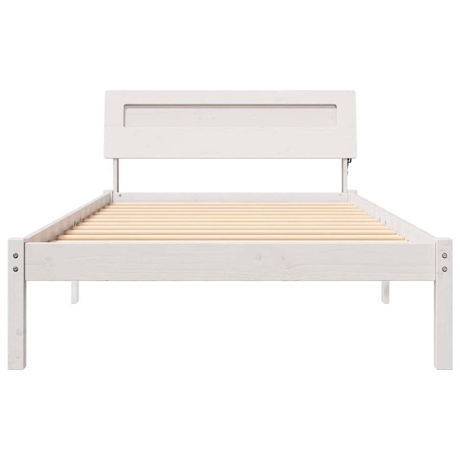 Bedframe Wit 90 x 190 cm Massief grenenhout