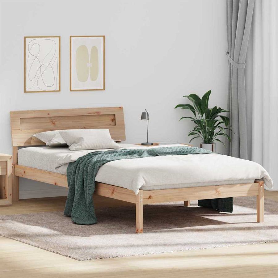 Bedframe Bruin 75 x 190 cm Massief grenenhout