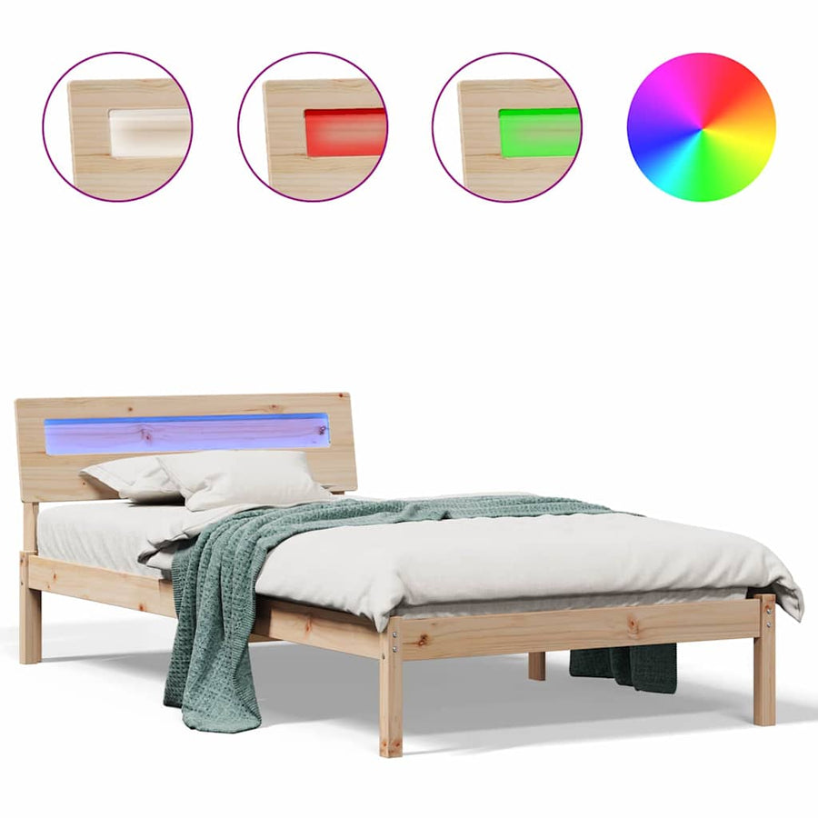 Bedframe Bruin 75 x 190 cm Massief grenenhout